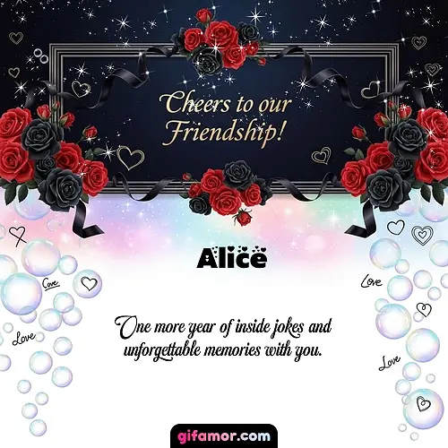Cheers to our friendship!  V Alice