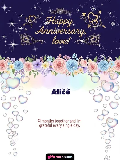 GIF de Dating Anniversary (Months): 41 months together and I'm grateful every single day.