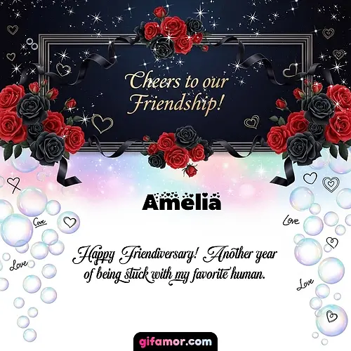 Cheers to our friendship!  V Amelia