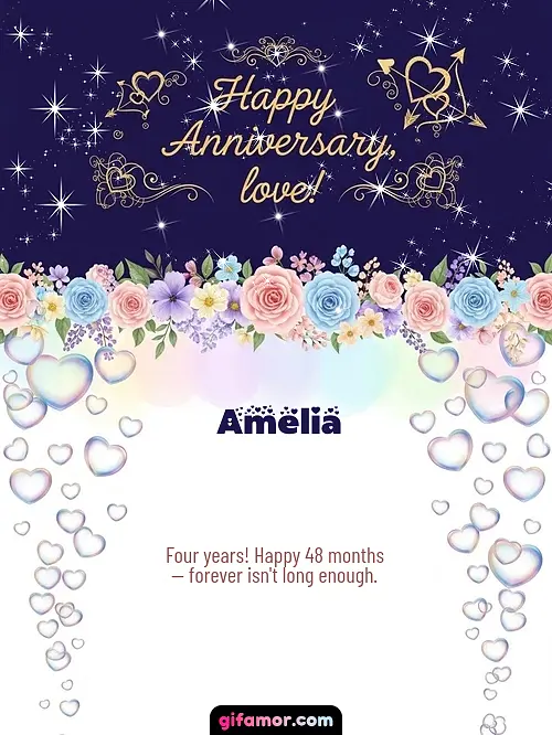 GIF de Dating Anniversary (Months): Four years! Happy 48 months — forever isn't long enough.