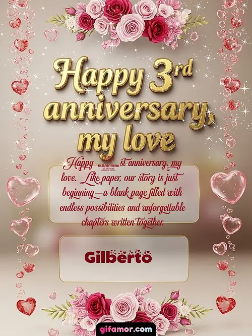Happy 1st anniversary, my love. Like paper, our story is just beginning—a blank page filled with endless possibilities and unforgettable chapters written together.