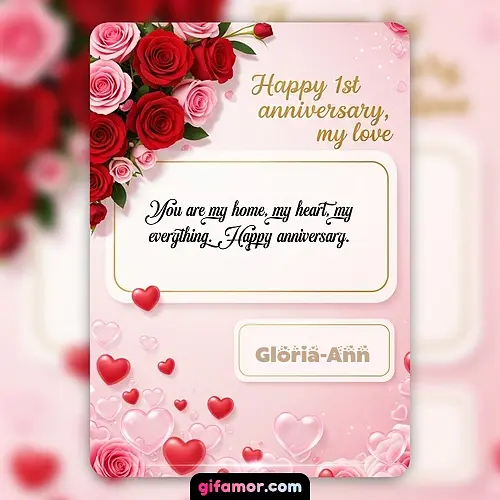 Happy 1st anniversary, my love Gloria-Ann