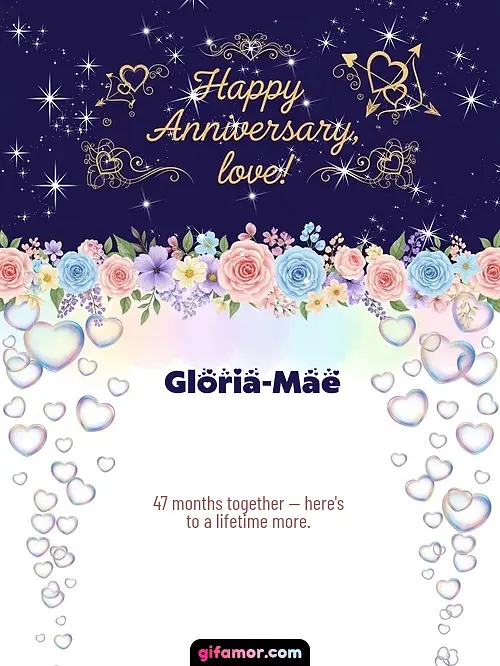 Happy anniversary, love! Gloria-Mae
