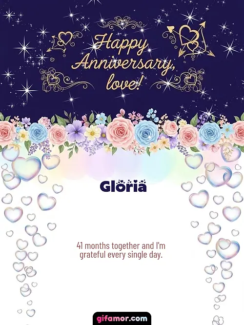 Happy anniversary, love! Gloria