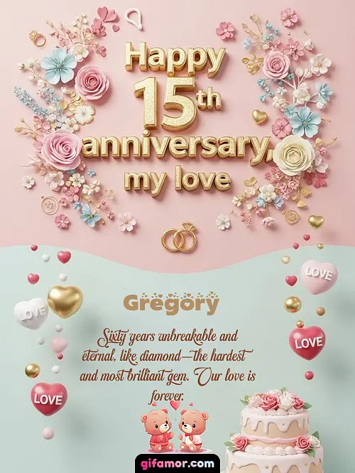 Happy 15th anniversary, my love Gregory