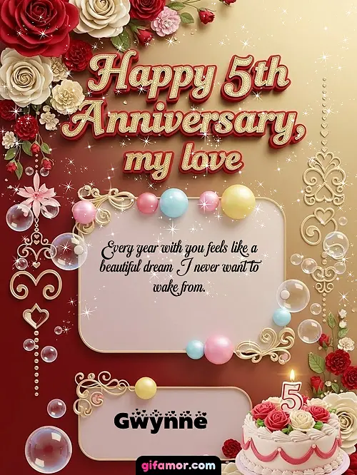 GIF de Wedding Anniversaries by Year: Every year with you feels like a beautiful dream I never want to wake from.