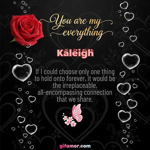 If I could choose only one thing to hold onto forever, it would be the irreplaceable, all-encompassing connection that we share.