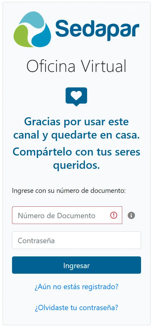 Oficina Virtual Sedapar